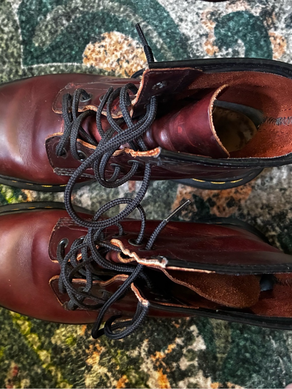 Dr. Martens Oxblood Leather 8-Eye Lace-Up Combat Boots - Picture 13 of 14